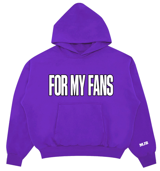 Chenille Patch "For My Fans" Purple Pullover Hoodie