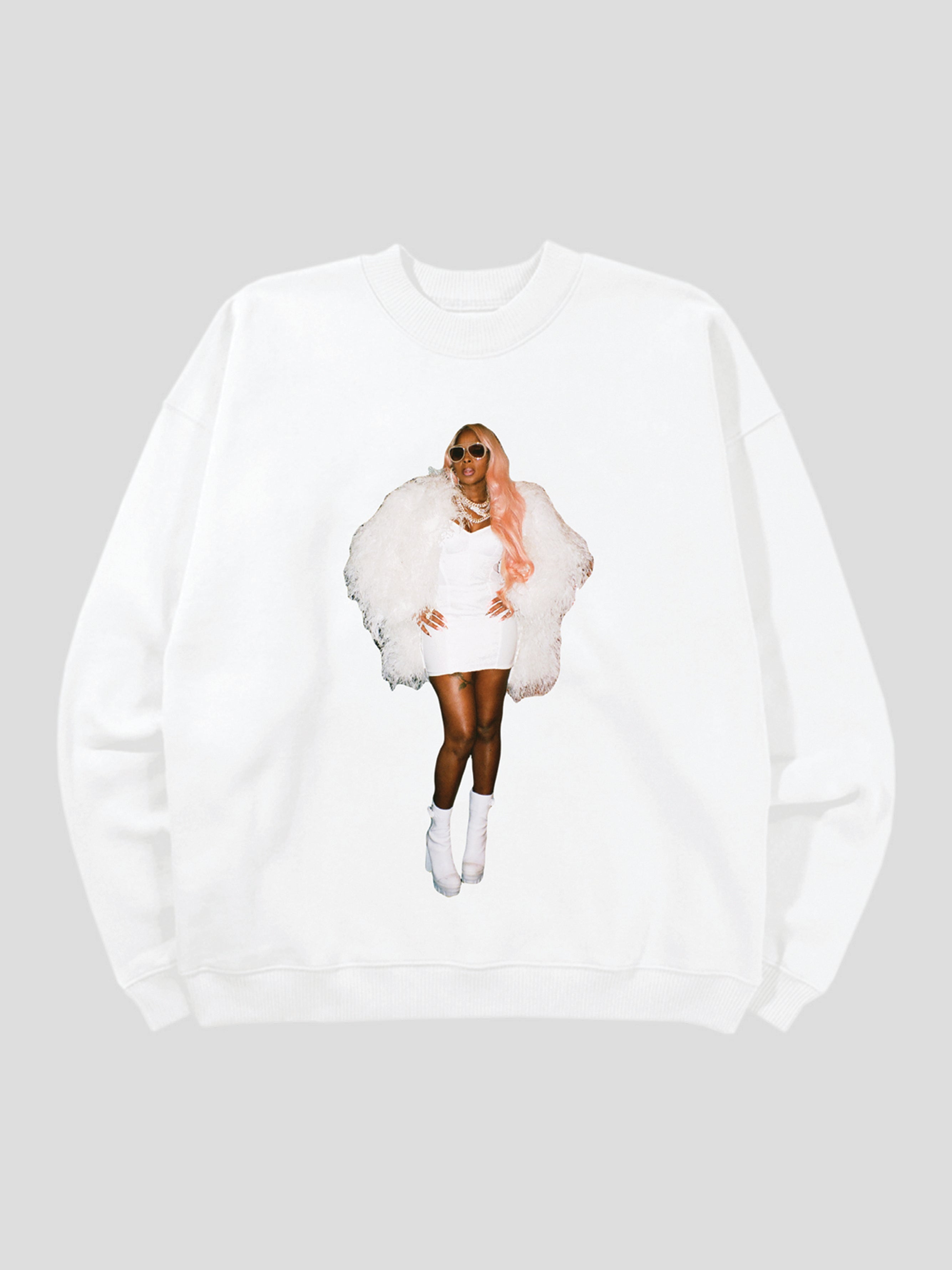 Shades White Crewneck Sweatshirt – Mary J. Blige Official Store